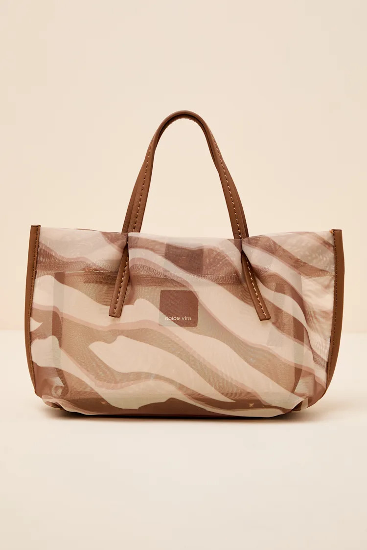 Selene Brown Zebra Sheer Mesh Handbag | Lulus