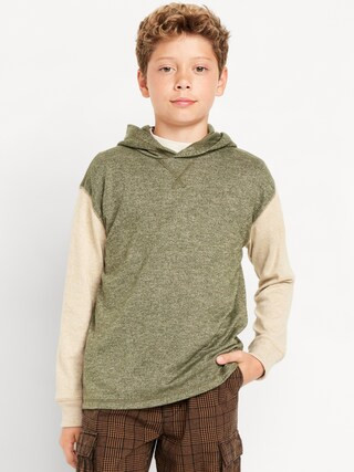 Cozy-Knit Long-Sleeve Hooded T-Shirt for Boys | Old Navy | Old Navy (US)