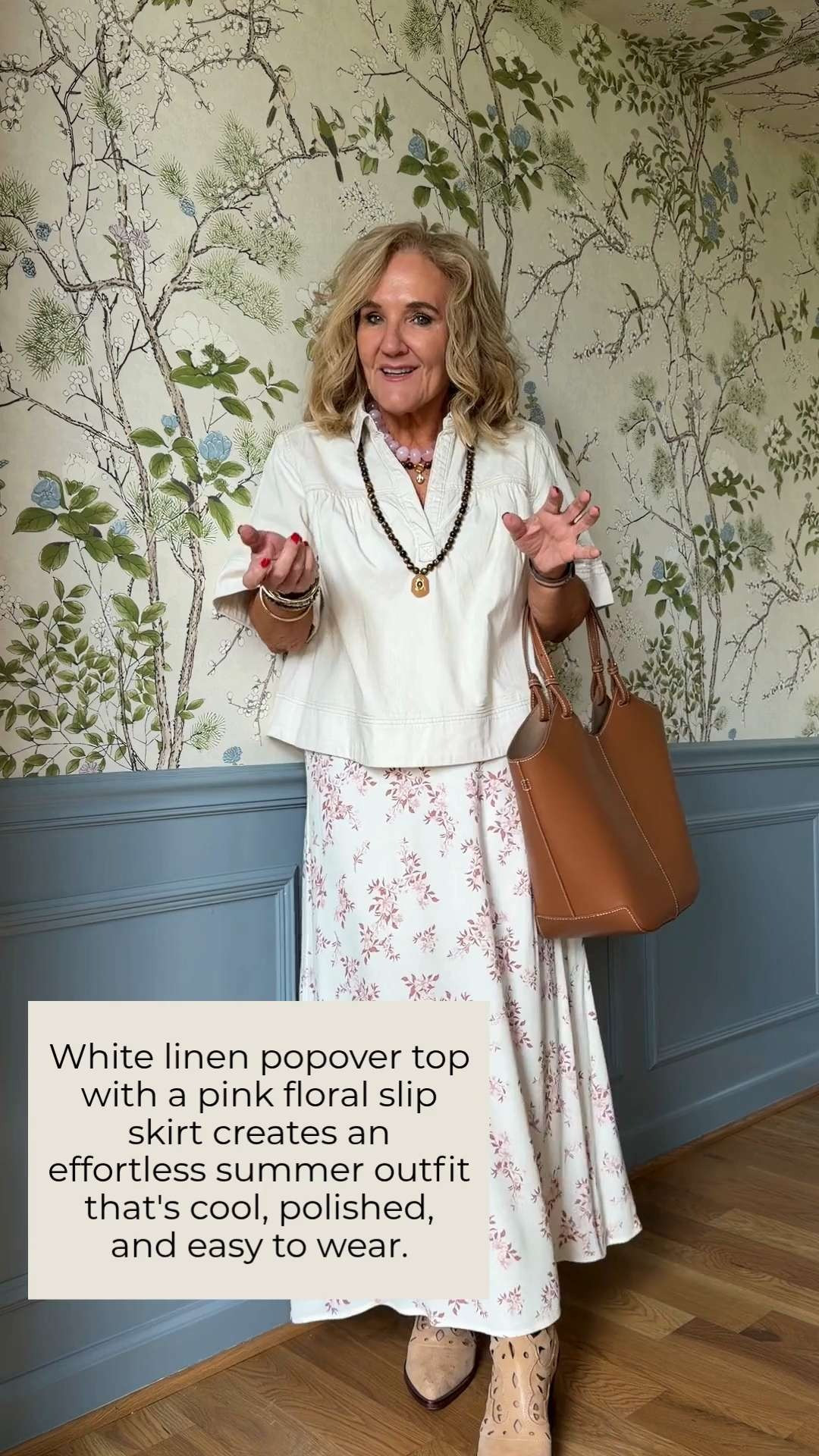 This type is actually an ecru denim top not the white linen, but I’ll link that as well
Wearing a size medium in all

#LTKOver40 #LTKootd #LTKPetite