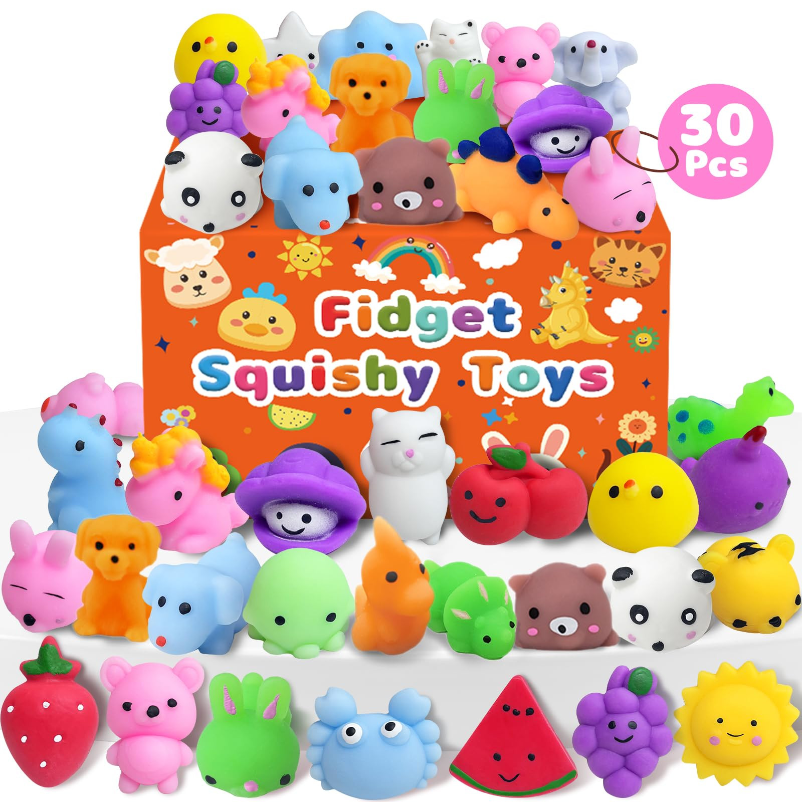 30 Pack Squishy Toys, Kawaii Party Favors for Kids 3-5, 4-8, 8-12, Treasure Box Toys for Classroo... | Amazon (US)
