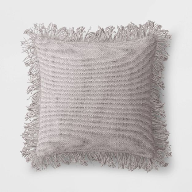 Basketweave Outdoor Throw Pillow Gray - Threshold&#8482; | Target