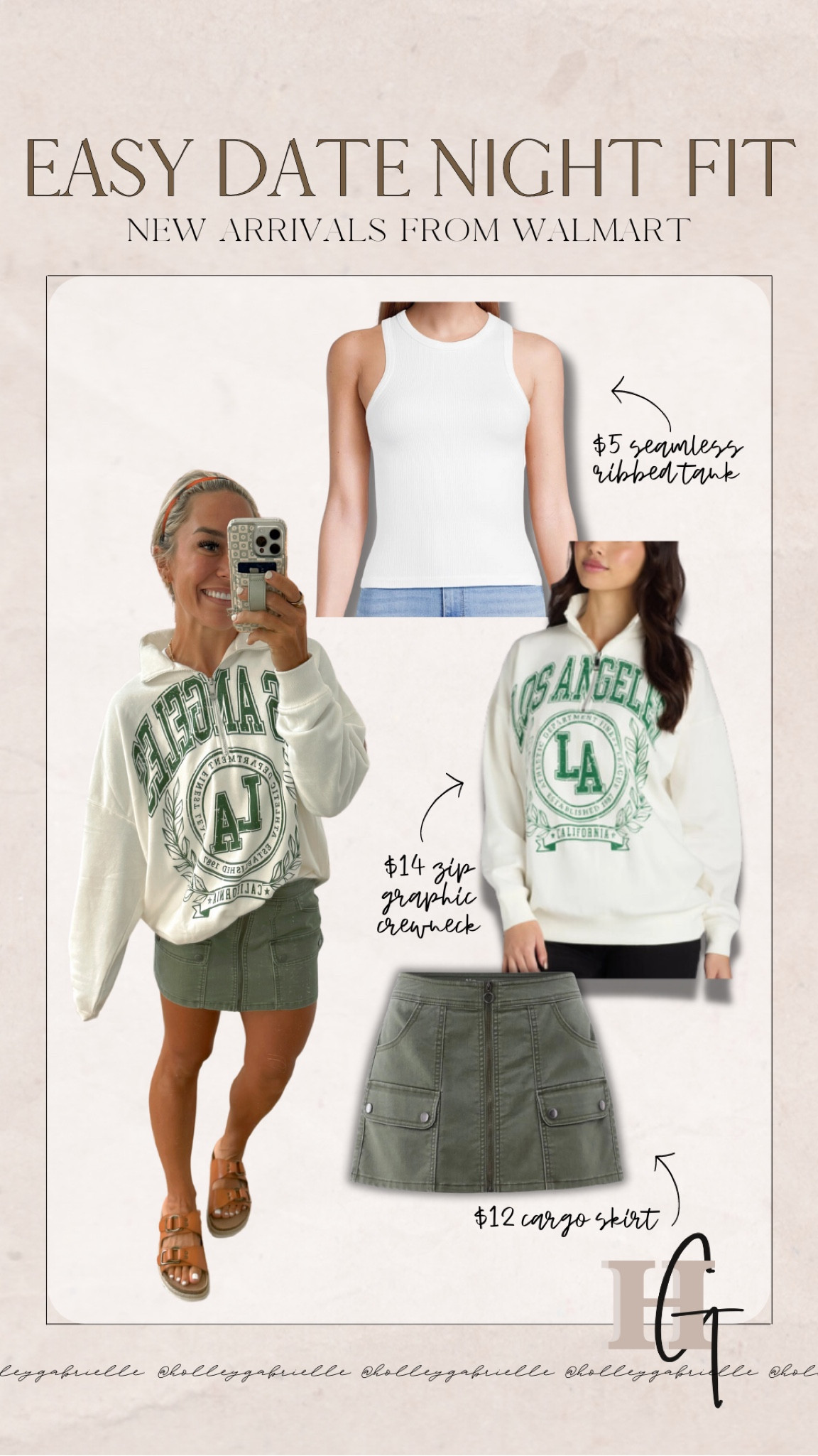 Comfy date night fit✨🍿🎥🎬🌪️ in the XL crewneck, XS skirt, & S tank! All from Walmart👏🏼 

outfit inspo / casual / basics / back to school / summer fashion / Holley Gabrielle / under $40 

#LTKStyleTip #LTKFindsUnder50