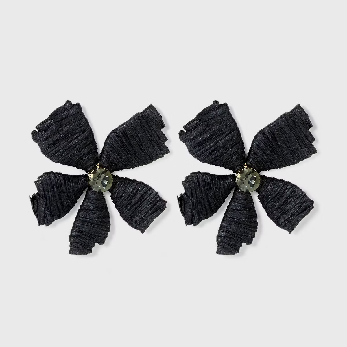 Post Raffia Earrings - A New Day™ Black/Gold | Target