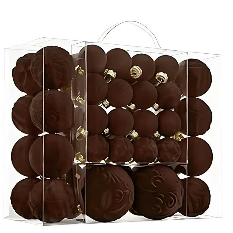 Ke1Clo 46PCS Velvet Shatterproof Christmas Ball Ornaments, Flocked Ornaments Christmas Tree Decor... | Walmart (US)