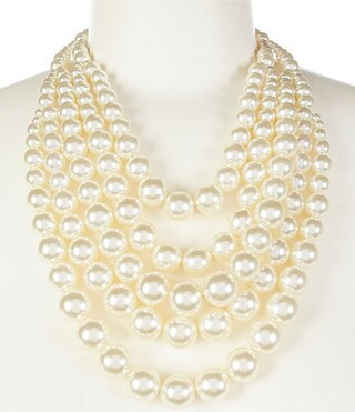 Southern Living Large Pearl Multi Row Bib Statement Necklace | Dillard's | Dillard's