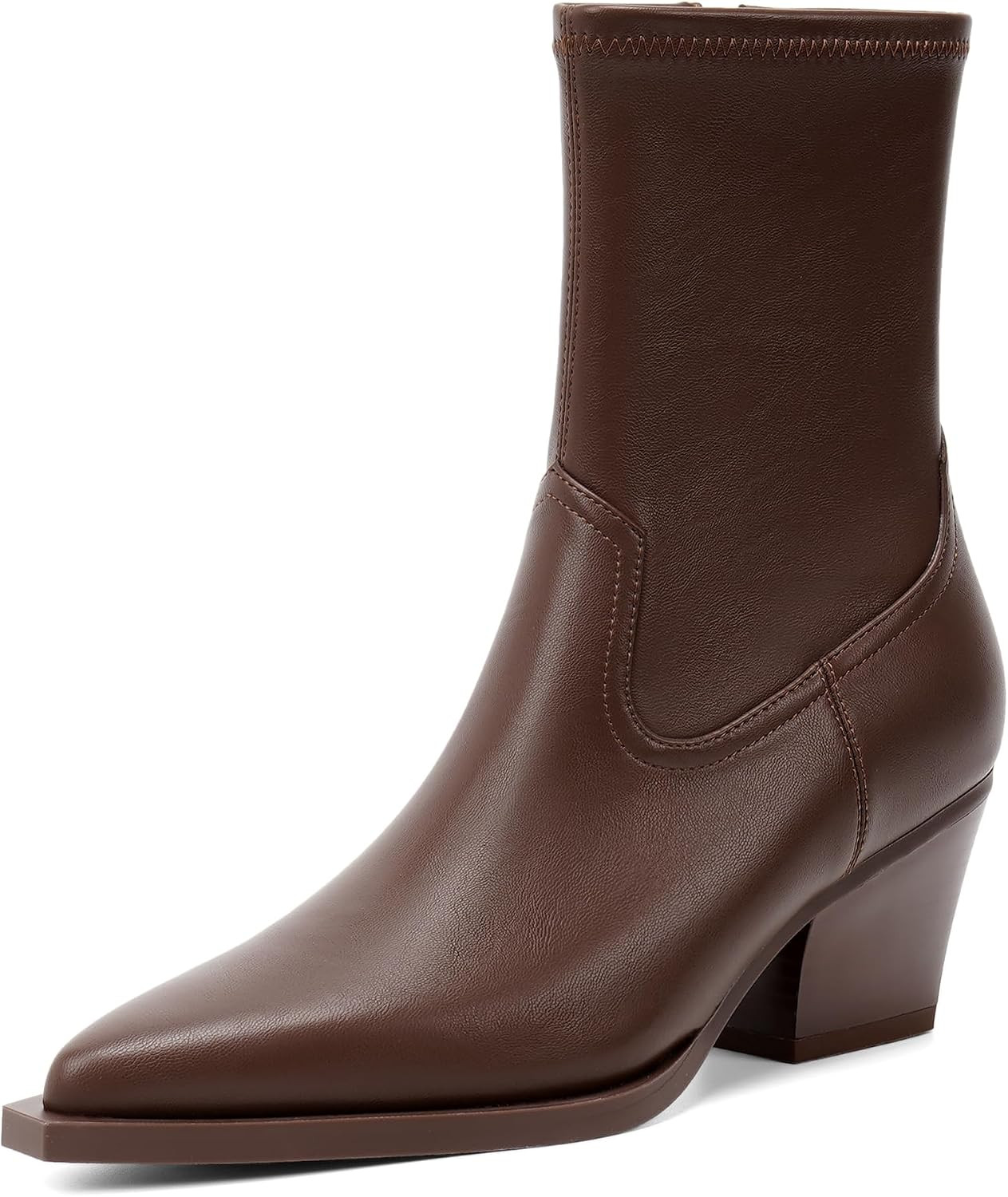 Ankle Boots for Women Pointed Toe Chunky Booties | Amazon (US)