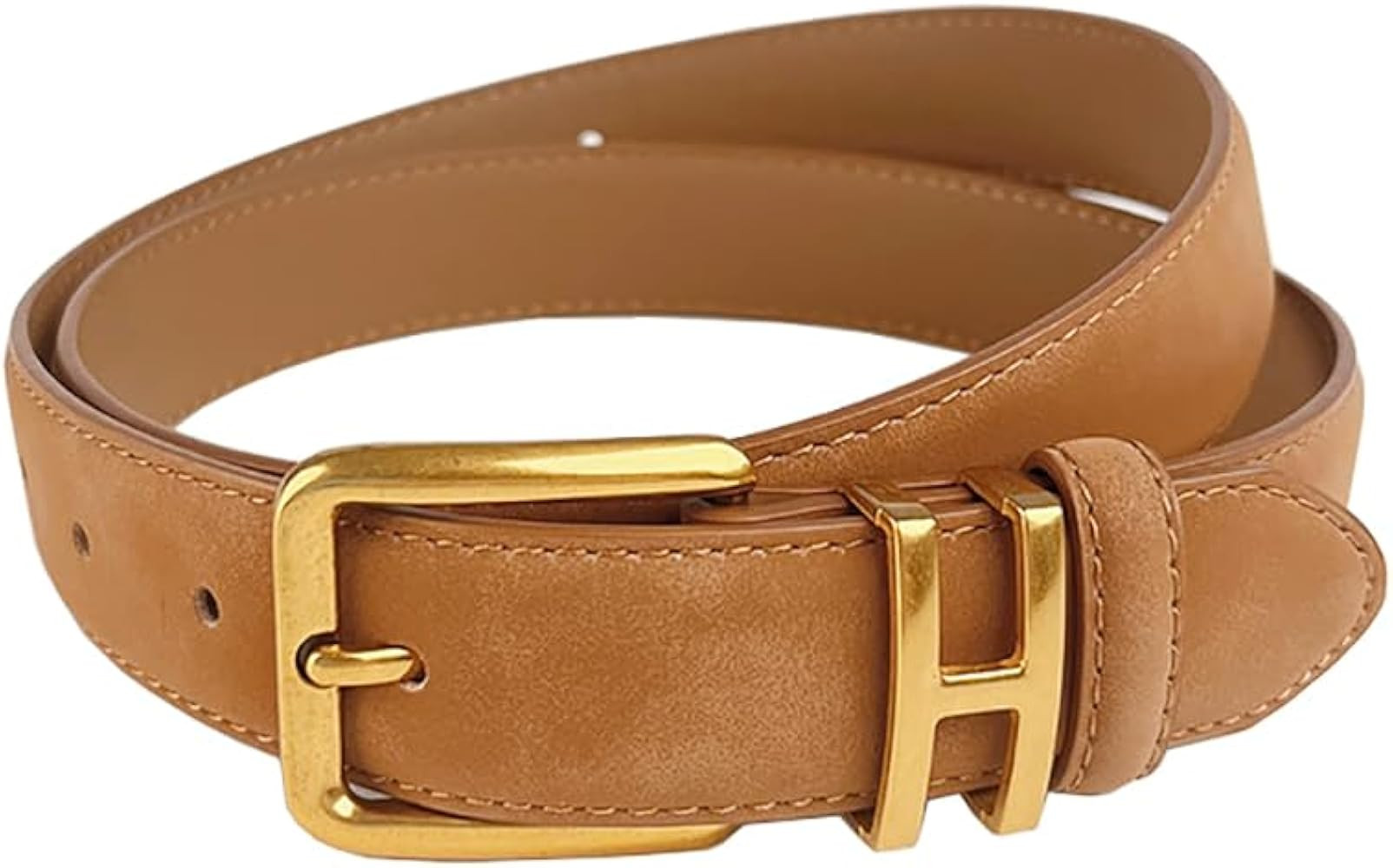Womens Belt for Jeans Genuine Suede Leather Belt，Womens Skinny Belts for Pants Dresses | Amazon (US)