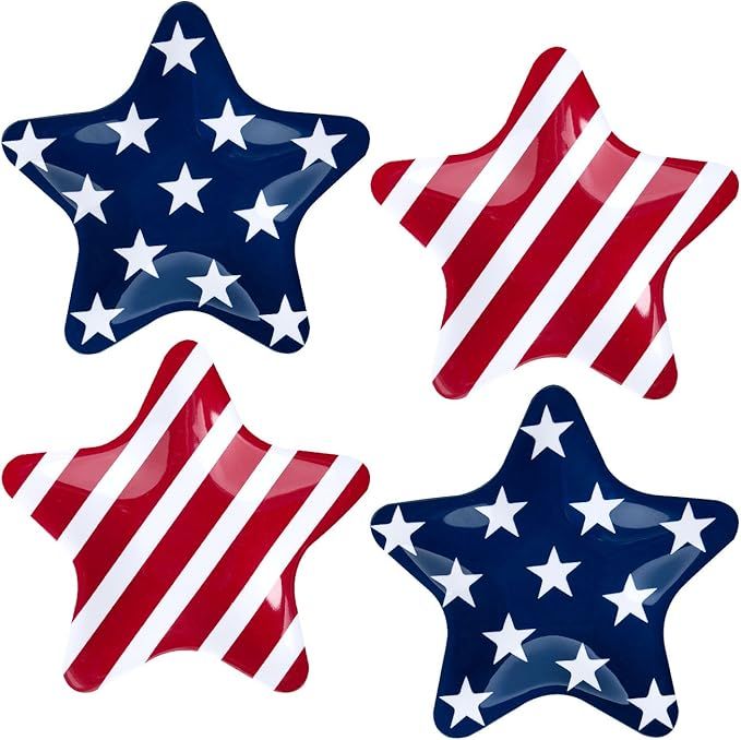 Supreme Housewares Plates Gourmet Art 4-Piece Fourth of July Patriotic Star Melamine 8 Inch, Past... | Amazon (US)