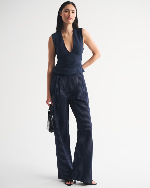 A&F Sloane Tailored Wide Leg Pant | Abercrombie & Fitch (US)