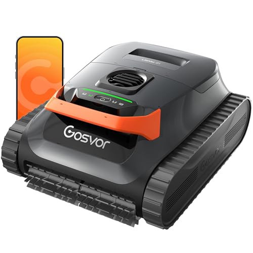 Gosvor LiteVac G1 Cordless Robotic Pool Cleaner for Inground Pools, Above Ground Pool Vacuum with 4-in-1 Wall & Waterline Scrubbing, Easy to Use, Up to 200-Min Runtime, Eco Mode, App Support, Orange | Amazon (US)