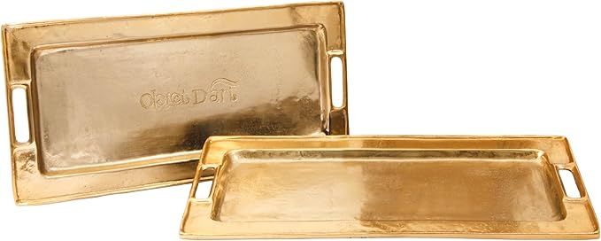 Decorative Gold Trays by Objet D’Art, Beaufort Rectangular Bar Tray for Living Room, Ottoman an... | Amazon (US)