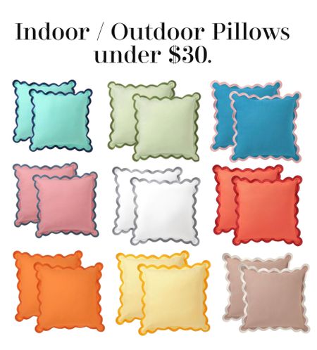 Fun scalloped indoor outdoor pillows several colors and sizes under $30. 

#LTKhome #LTKstyletip #LTKfindsunder50