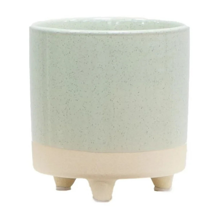 Mainstays 5" Two Tone Green Ceramic Footed Planter | Walmart (US)