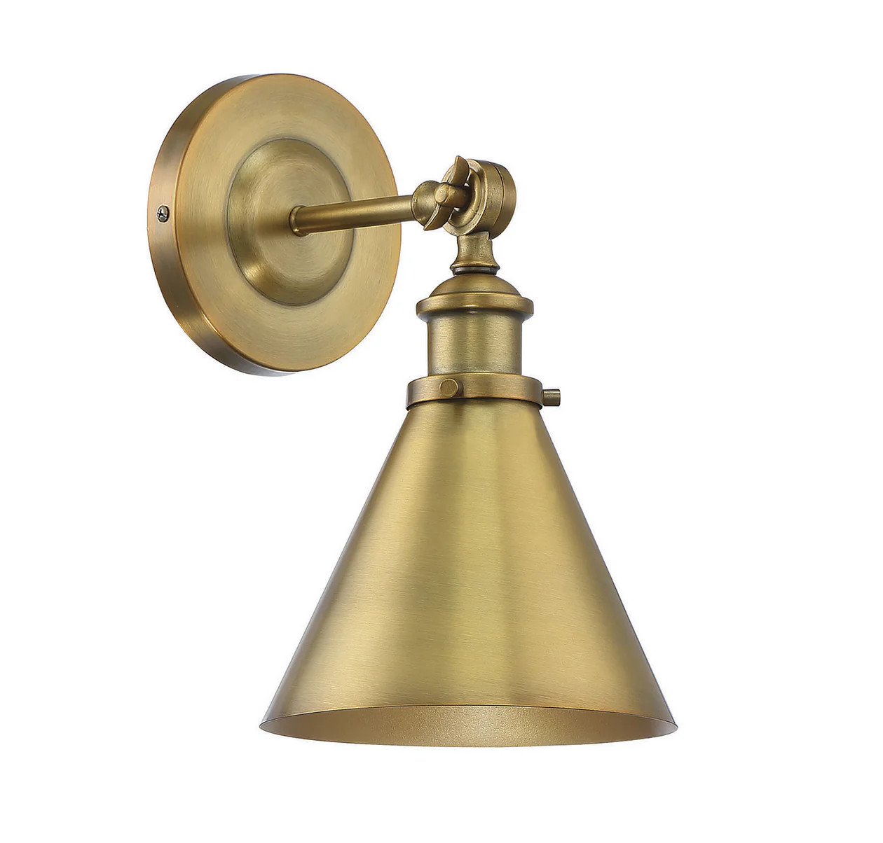 Glenn One Light Wall Sconce Warm Brass | Lighting Design
