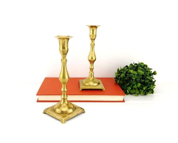 Vintage Brass Candlesticks Pair Candle Holder Set Matching | Etsy (CAD)