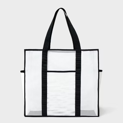 Mesh Tote Handbag - Shade & Shore™ White/Black | Target