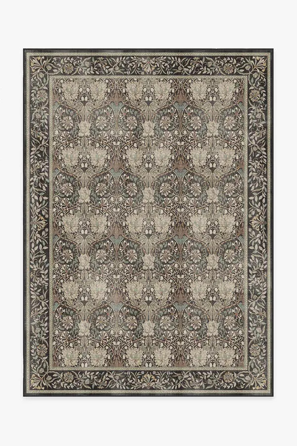 Morris & Co. Honeysuckle & Tulip Dark Wood Rug | Ruggable