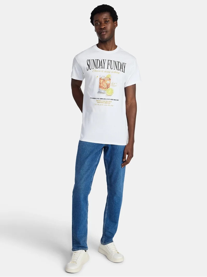 Humor Men's and Big Men's Sunday Funday Cotton Graphic Tee with Short Sleeves, Size S-3XL | Walmart (US)