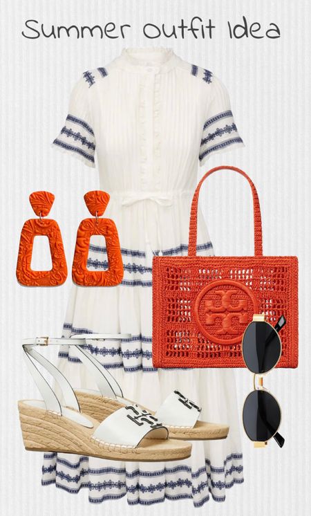 Summer outfit idea, cotton midi dress from Ivy City Co, Amazon sunglasses and earrings, Tory Burch crochet tote and platforms wedge sandals. 





Tory Burch bag, tory Burch platforms, Tory burch sandals, summer outfit, summer dress, vacation outfit, vacation style, resort wear 

#LTKItBag #LTKShoeCrush #LTKSeasonal