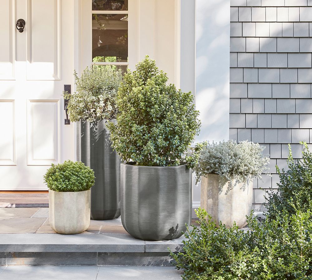 Modern Rustic Fluted Outdoor Planters | Pottery Barn (US)