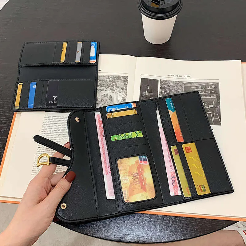 Canvas for women, short large capacity, multiple card slots, versatile folding, long style, women... | DHGate