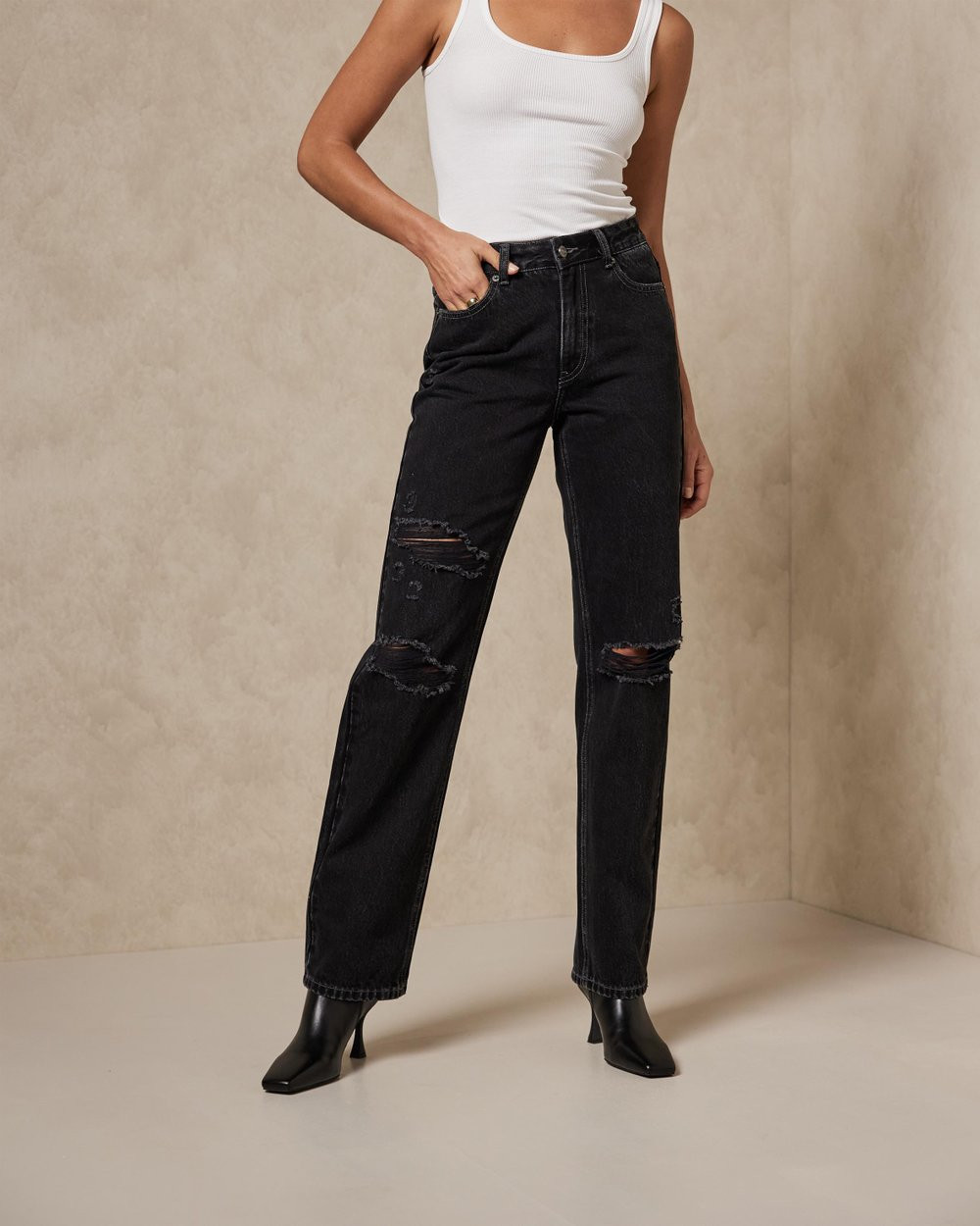 Organic Cotton Distressed Jeans | THE ICONIC (AU & NZ)