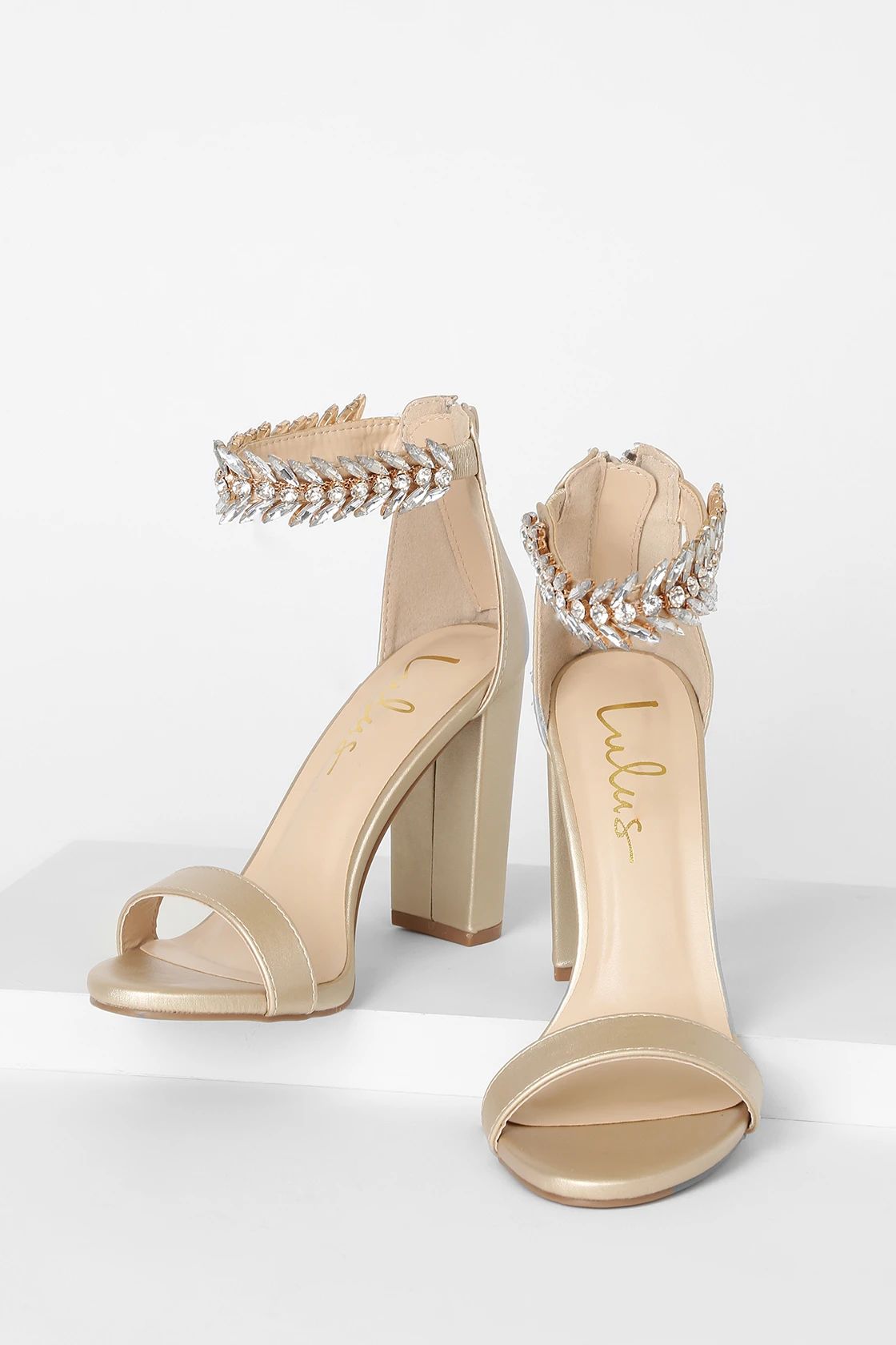 Mylan Gold Ankle Strap Heels | Lulus (US)