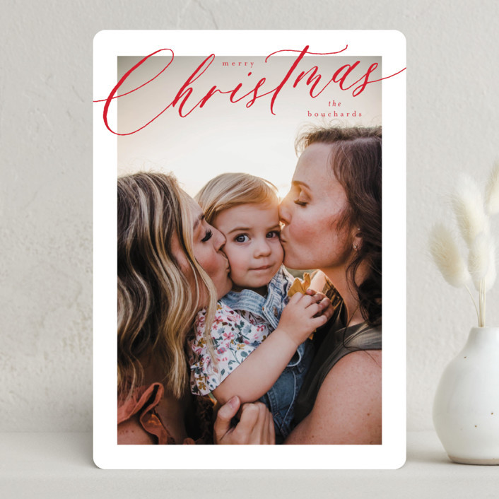 "Calligraphy Christmas" - Customizable Christmas Photo Cards in Brown by Kelly Schmidt. | Minted