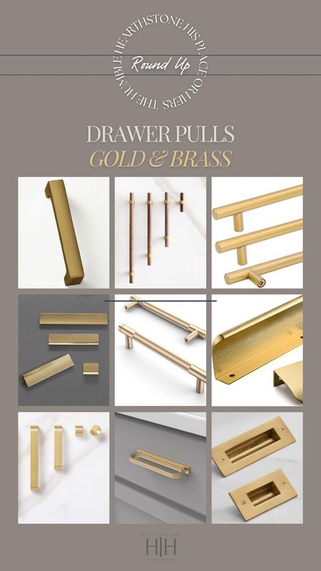 Gold and brass drawer and door pulls.

Kitchen | Bathroom | Bedroom | Dresser | Cabinets | Hutch 

#LTKHome #LTKFindsUnder50