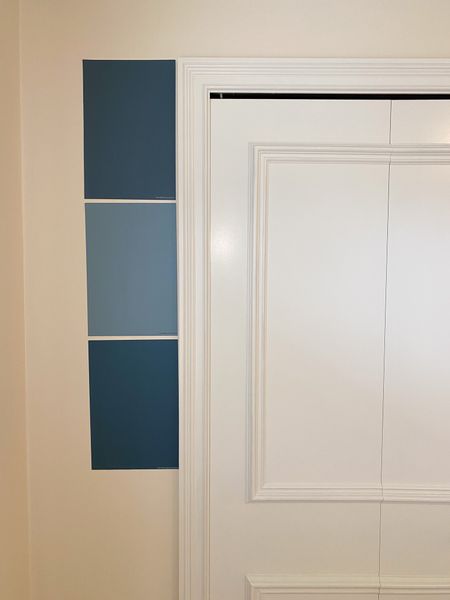 Blue paint samples 
Home remodel 
Room makeover

#LTKhome #LTKfamily #LTKfindsunder50