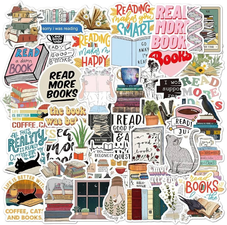50 Pcs Book Stickers for Kindle Adult Teens Girls Library Reading Stickers Book Lover Stickers Re... | Amazon (US)