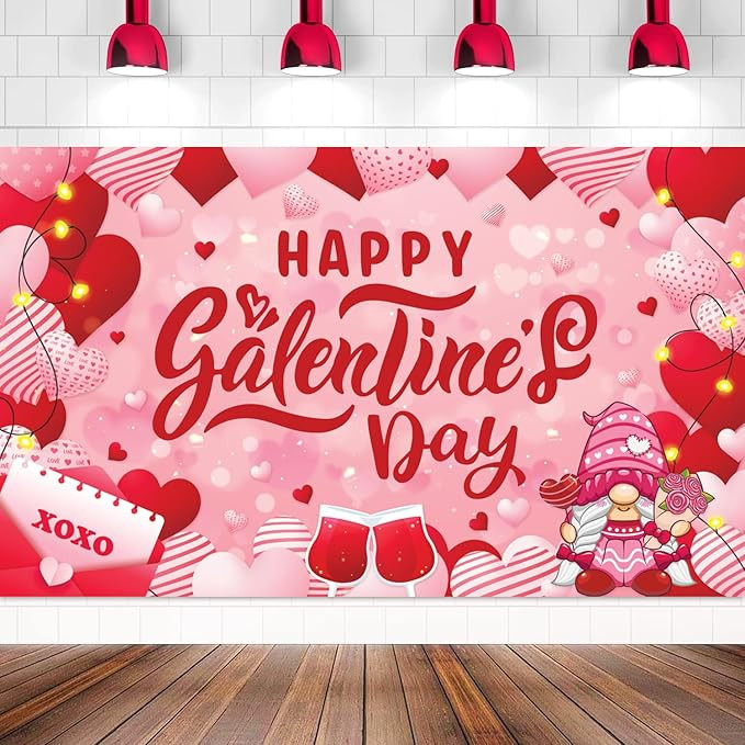 Galentine's Day Backdrop, Happy Galentine's Day Banner Red Heart Galentine's Day Background Banne... | Amazon (US)