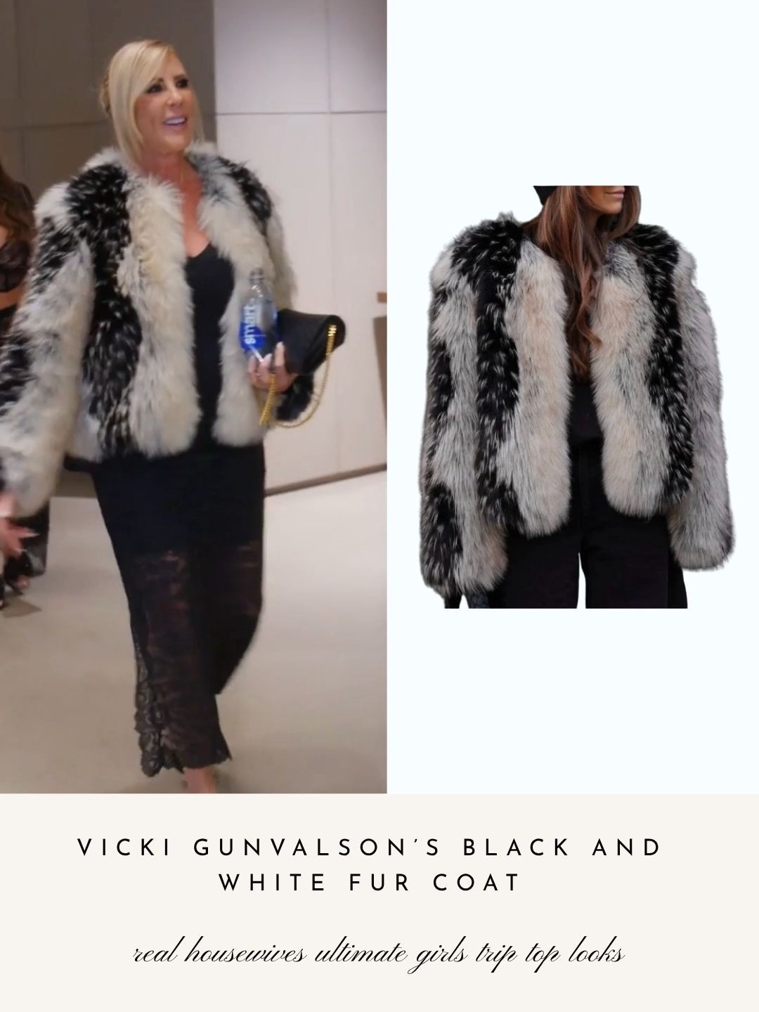 Vicki Gunvalson’s Black and White Fur Coat
