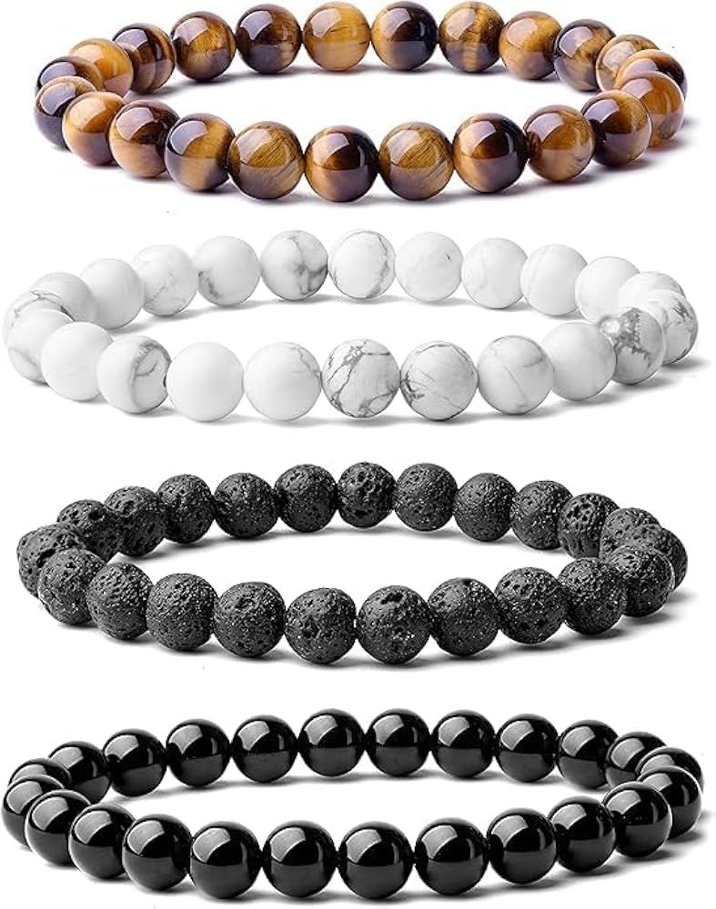 Fashion Natural 8mm Gorgeous Semi-Precious Gemstones Healing Crystal Stretch Beaded Bracelet Unis... | Amazon (CA)