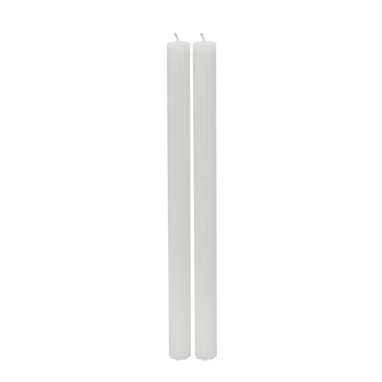 Better Homes & Gardens Unscented Taper Candles, White, 2-Pack, 11 inches Height | Walmart (US)