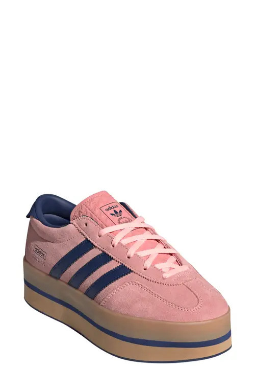 adidas Gazelle Stack Platform Sneaker in Pink/Victory Blue/Gum at Nordstrom, Size 7.5 | Nordstrom
