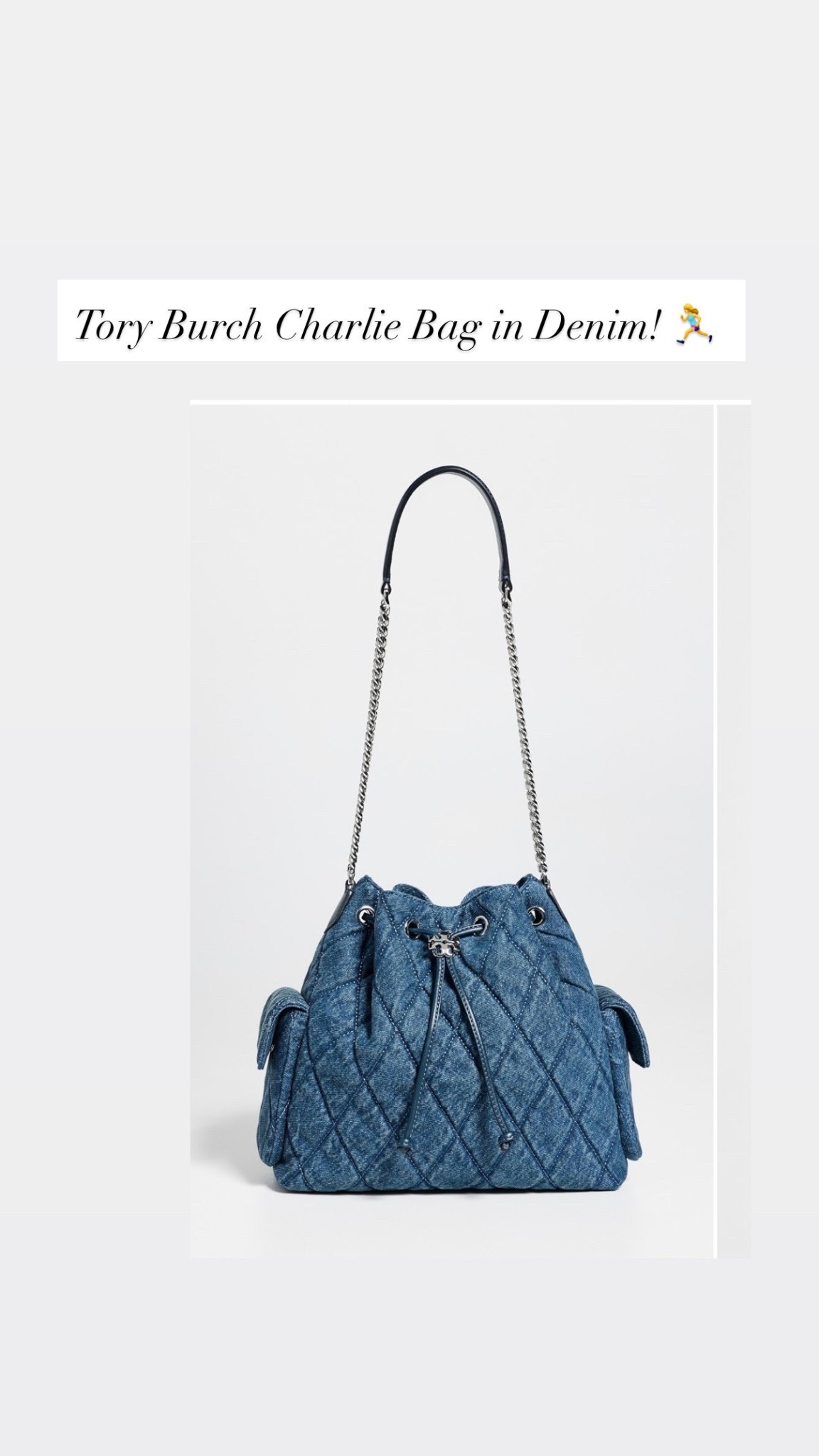 Found the denim Tory Burch Charlie drawstring bag in stock! Hurry and grab her! You can get 15% off in the Shopbop app if you’re a new customer with code APP15 . I have this bag and absolutely love her! 

Denim bag , denim drawstring bag , tory burch Charlie bag in denim 

#LTKSaleAlert #LTKMothersDay #LTKootd