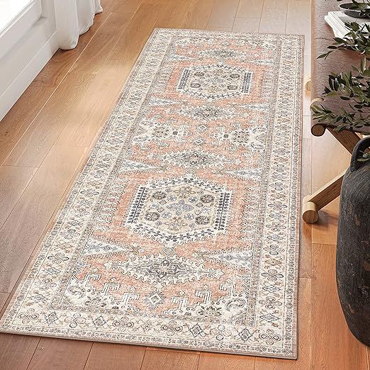 Valenrug Washable Runner Rug 2'6x8 - Ultra-Thin Antique Collection Area Rug, Stain Resistant Rugs... | Amazon (US)