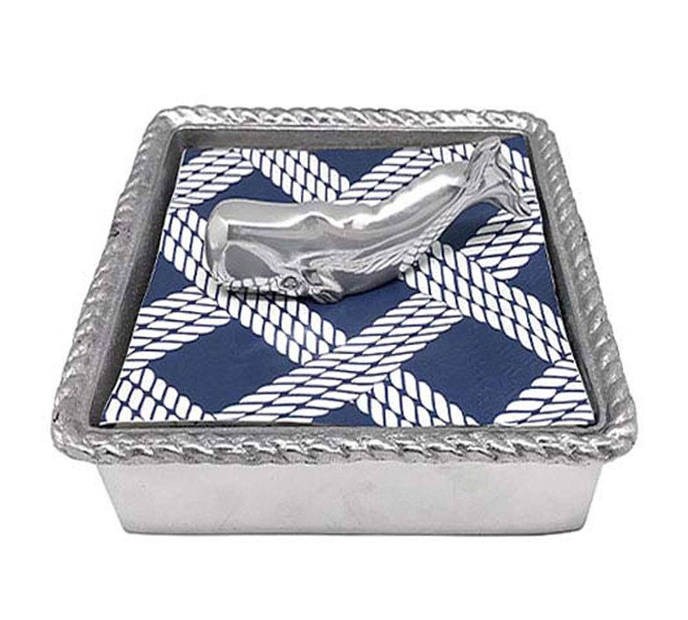 Nantucket Whale Handcrafted Recycled Napkin Holder with Napkins | Pottery Barn (US)