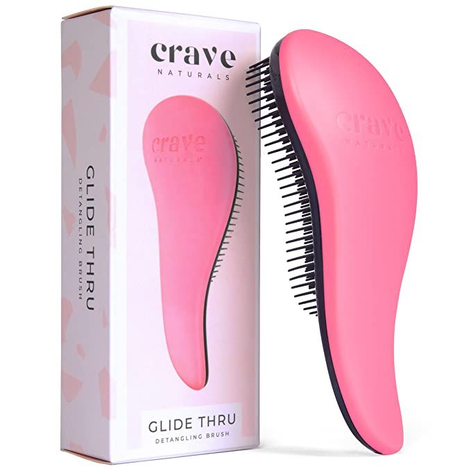 Crave Naturals Glide Thru Detangling Brush for Adults & Kids Hair. Detangler Hairbrush for Natura... | Amazon (US)