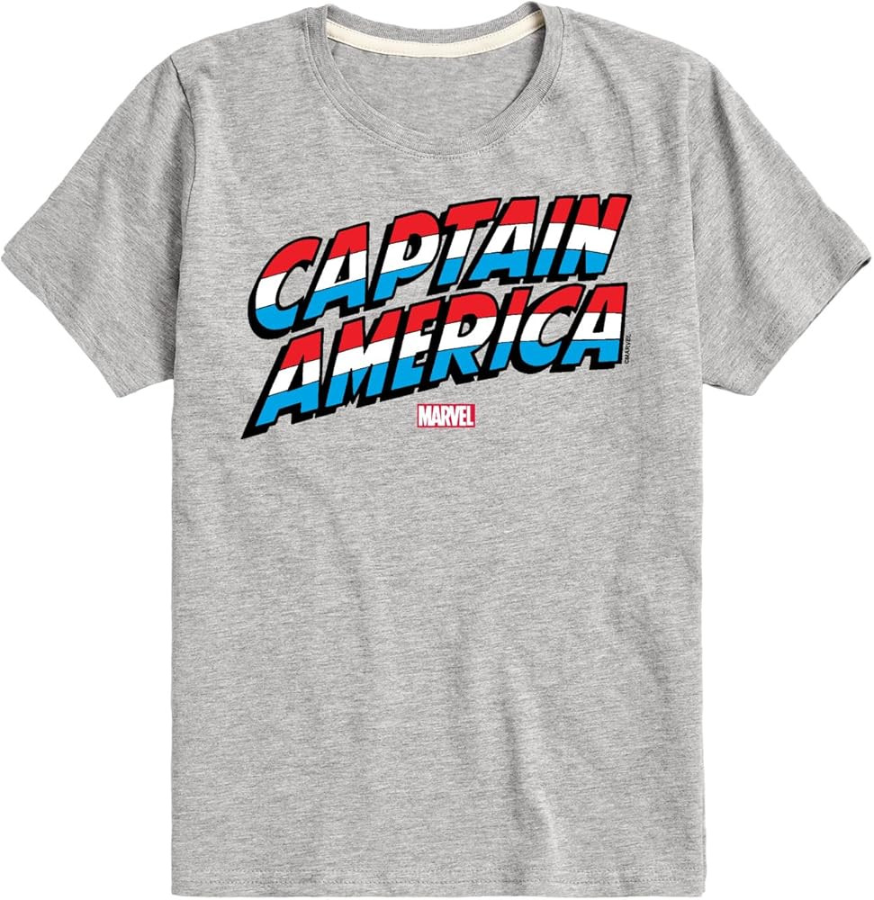 Marvel Captain America - Logo Type - Toddler and Youth Short Sleeve Graphic T - Shirt | Amazon (US)