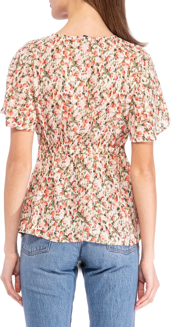 Flutter Sleeve Faux Wrap Blouse | Nordstrom Rack