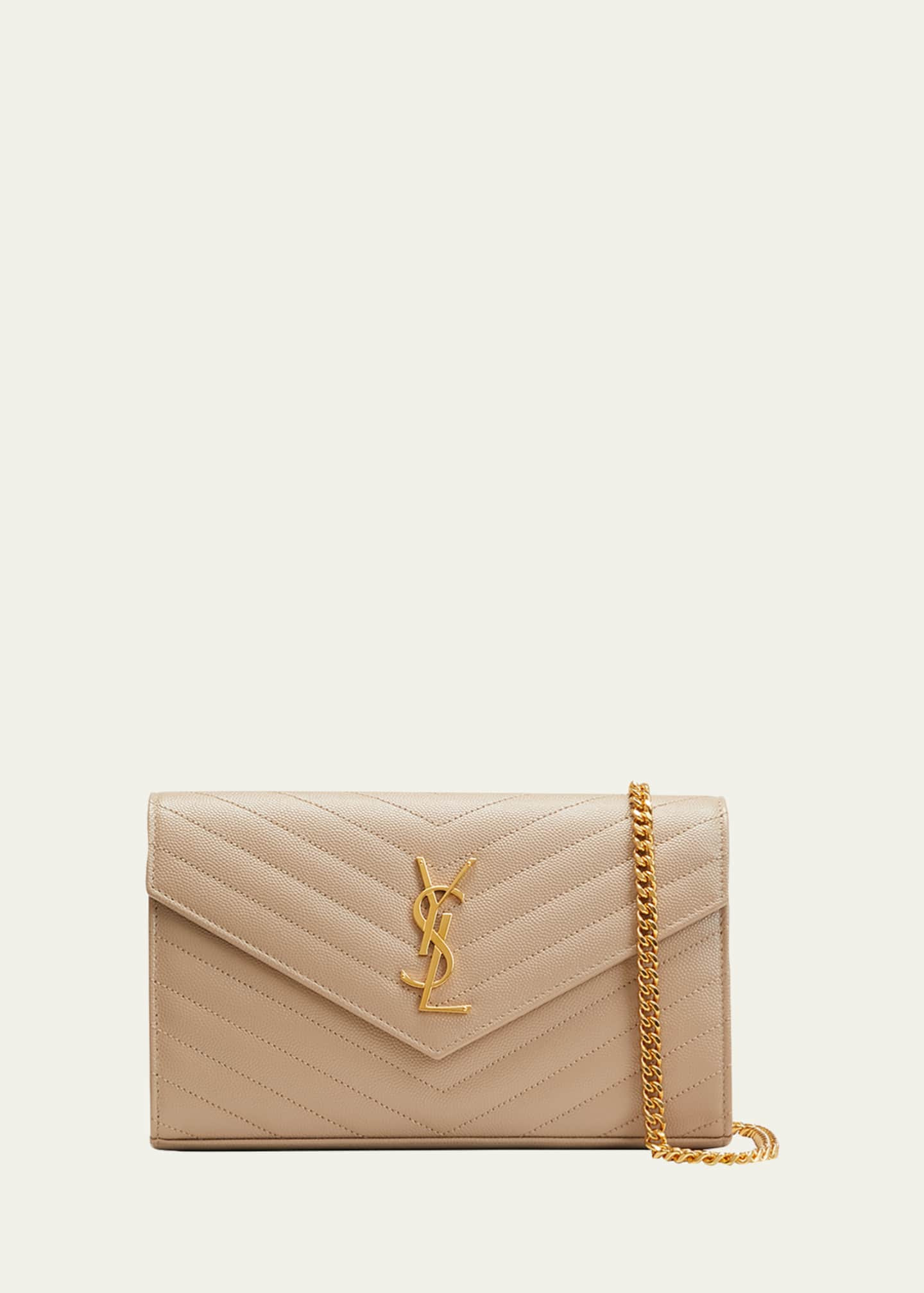 Saint Laurent Monogramme Large Grain de Poudre Wallet on Chain | Bergdorf Goodman
