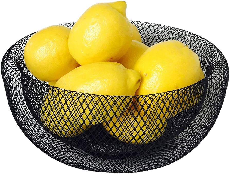 WHW Whole House Worlds Iconic Modern Wire Mesh Fruit Bowl, Art Museum Style, Powder Coated Iron, ... | Amazon (US)
