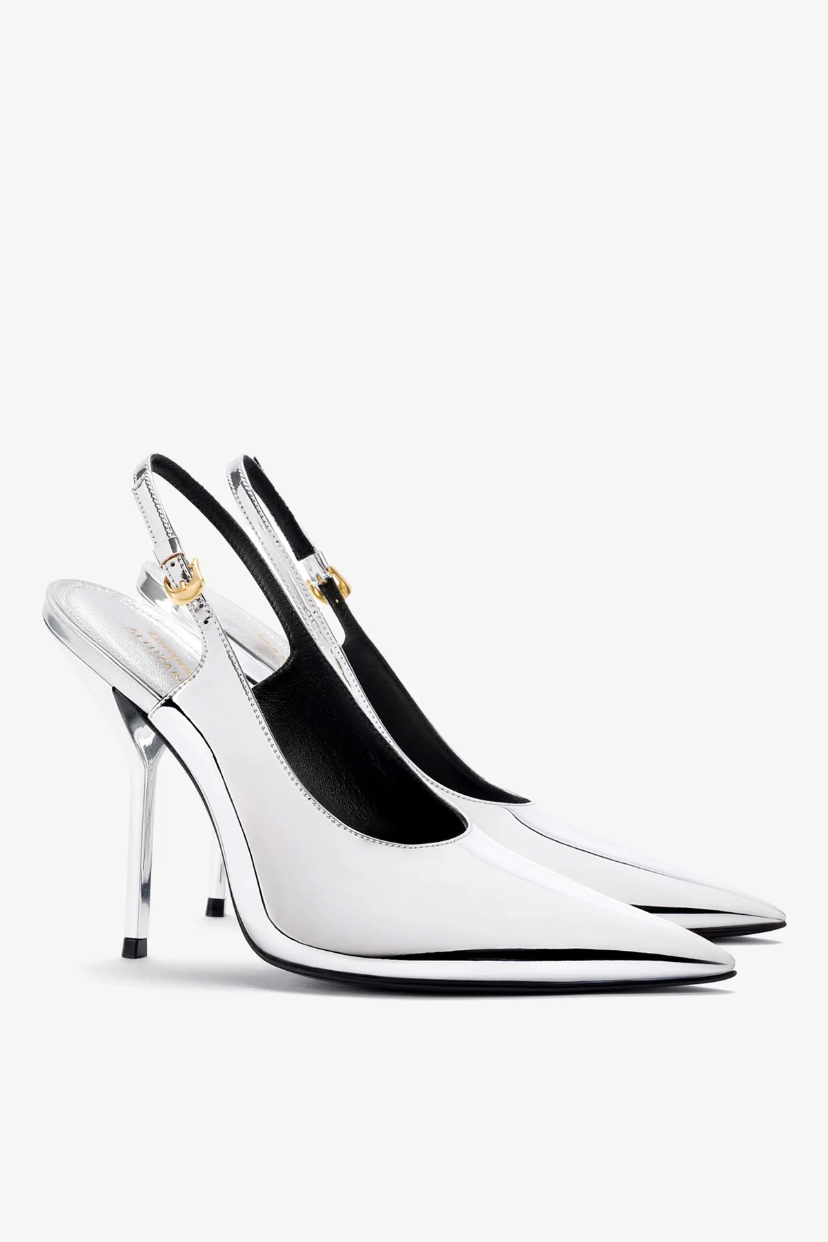 Larroudé x Altuzarra Pump In Silver Specchio | Larroude