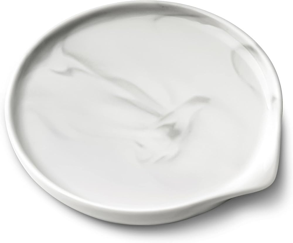 Large Spoon Rest,Ceramic Spoon Rest for Kitchen Counter Dishwasher Safe Marble Decor Spoon Holder... | Amazon (US)