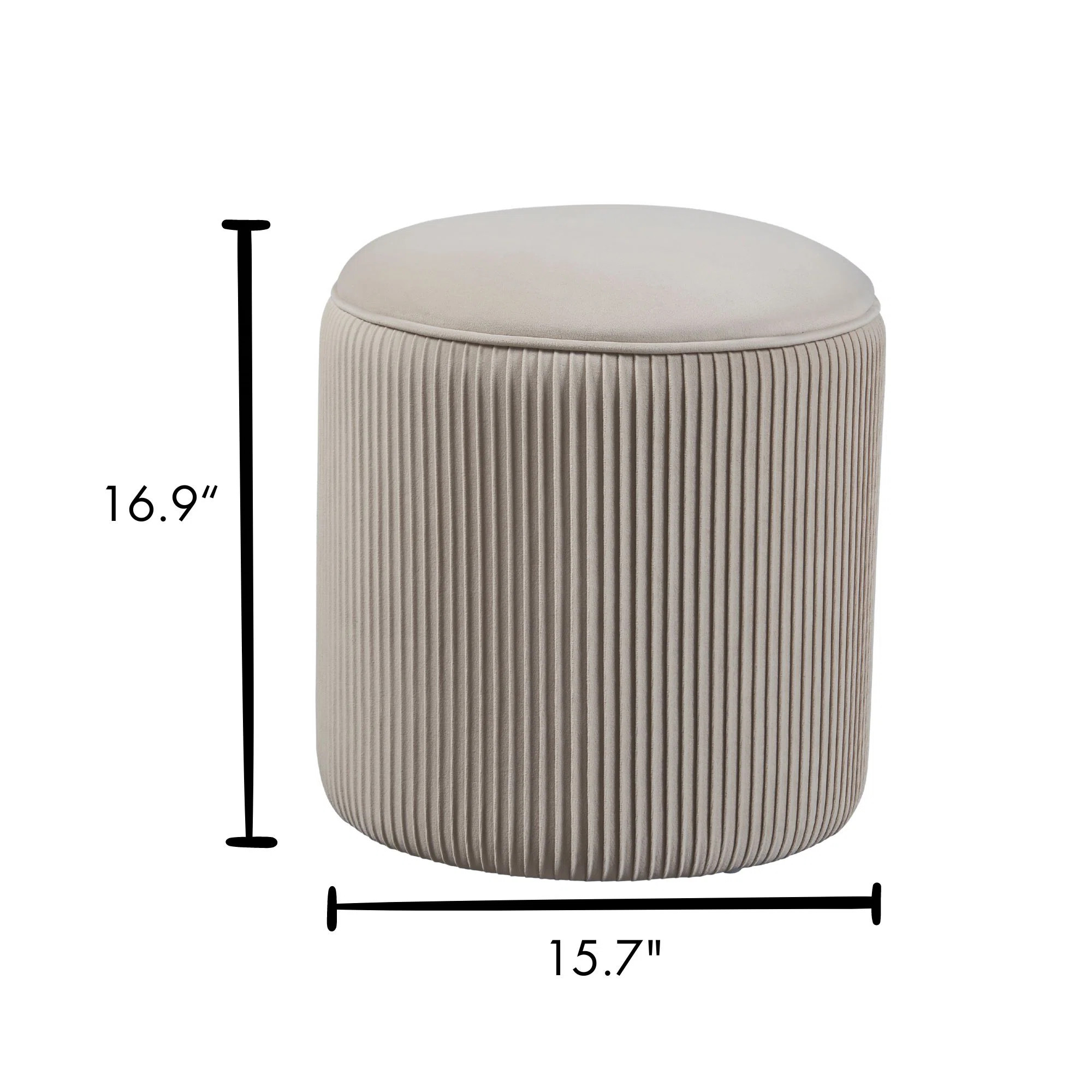 Terri Wide Velvet Round Pouf Ottoman | Wayfair North America
