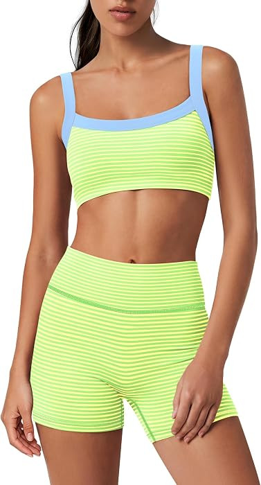 Womens Striped Workout Sets 2 Piece | Amazon (US)