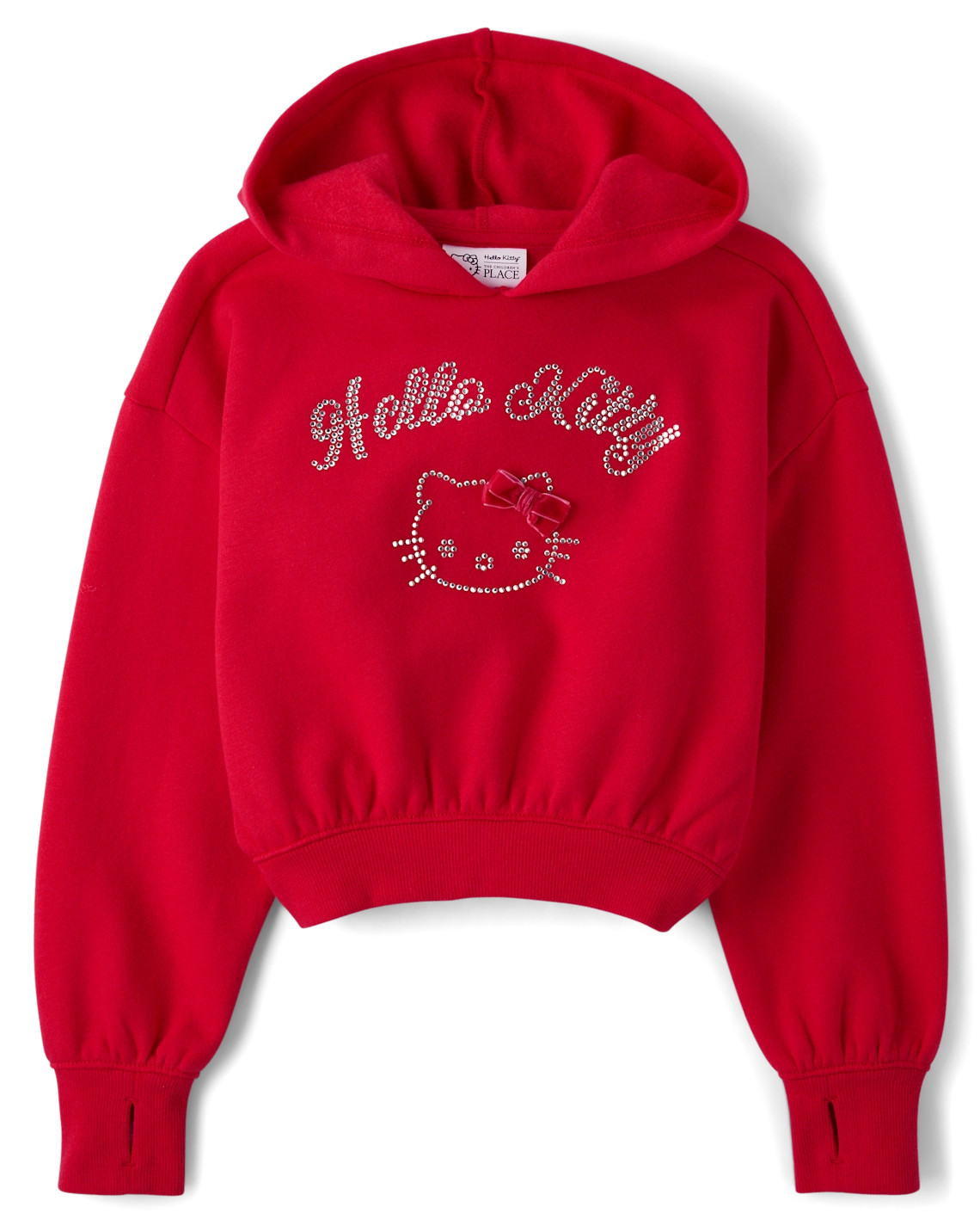 Girls Hello Kitty® Embellished Premium Fleece Hoodie - red | The Children's Place