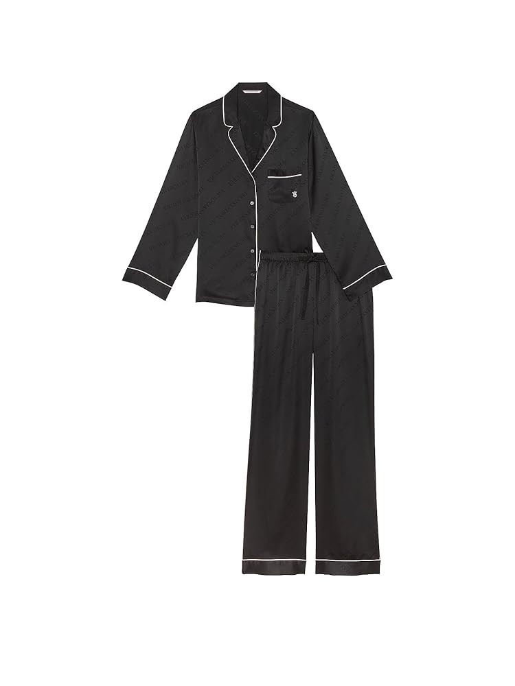 Victoria's Secret Satin Pajama Set, Long Sleeve Button Down Shirt & Pants, Sleepwear for Women (X... | Amazon (US)